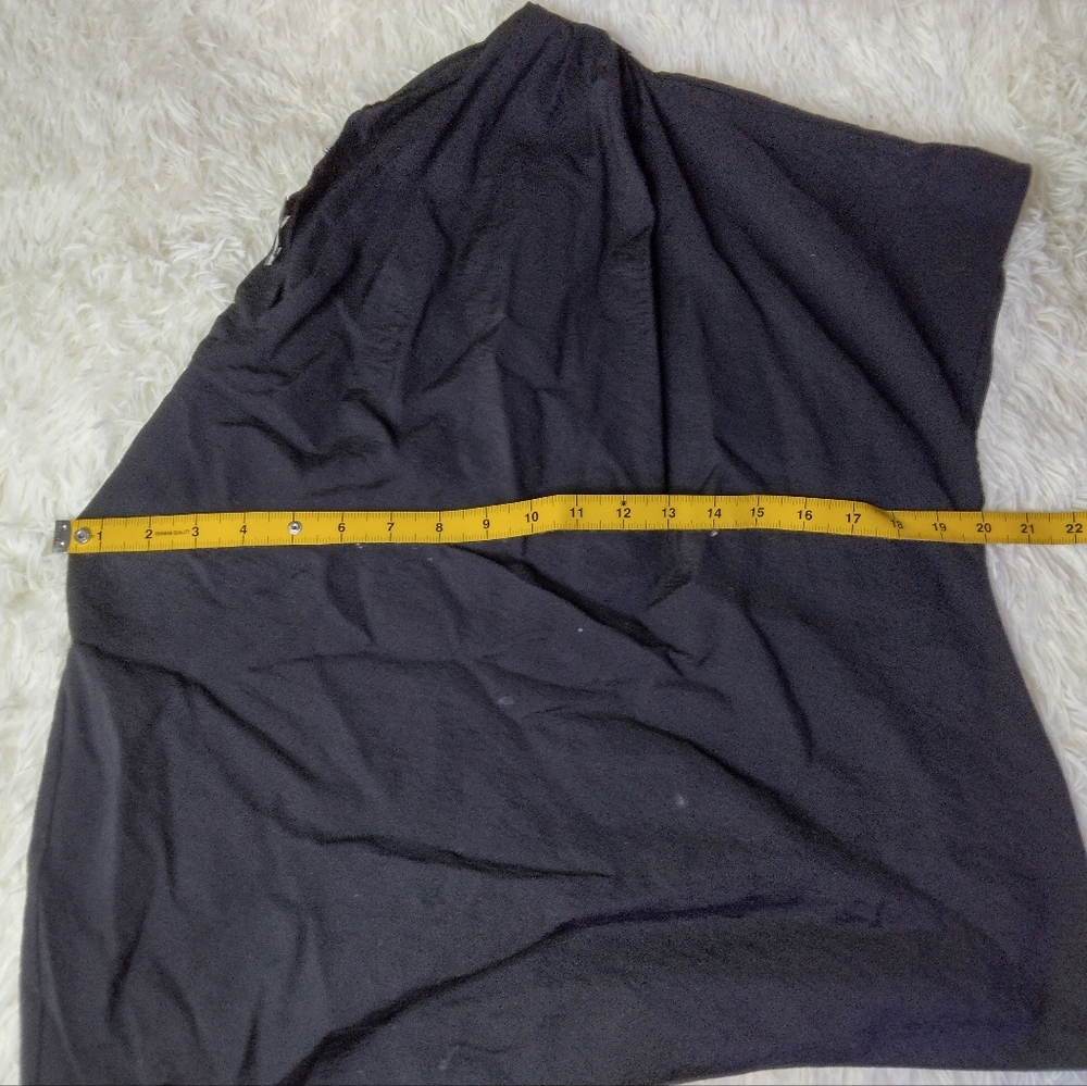 Vince Black Ruched One Shoulder Blouse Top Size L - Picture 6 of 7